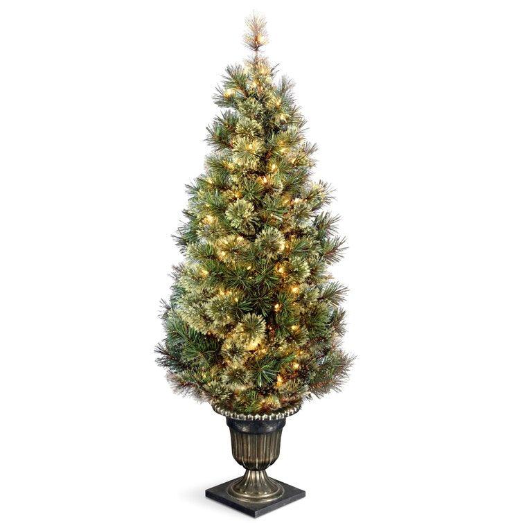 Customizable Christmas Tree & Wreath Set Wispy Willow Pine with Clear Lights