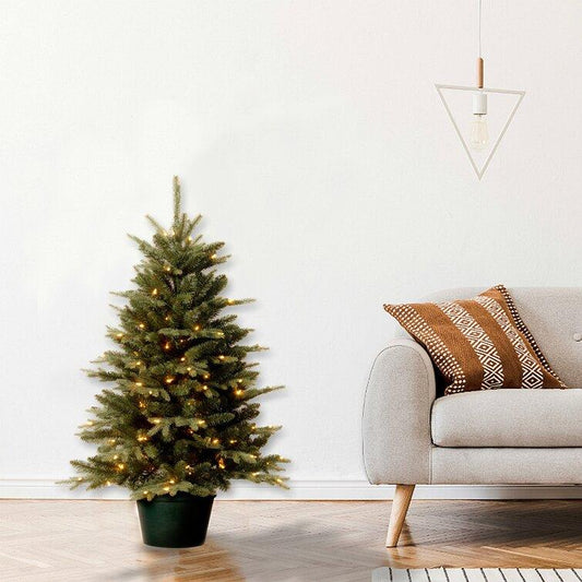 Evergreen 3' Green Pine Artificial Christmas Tree with 100 Clear Lights