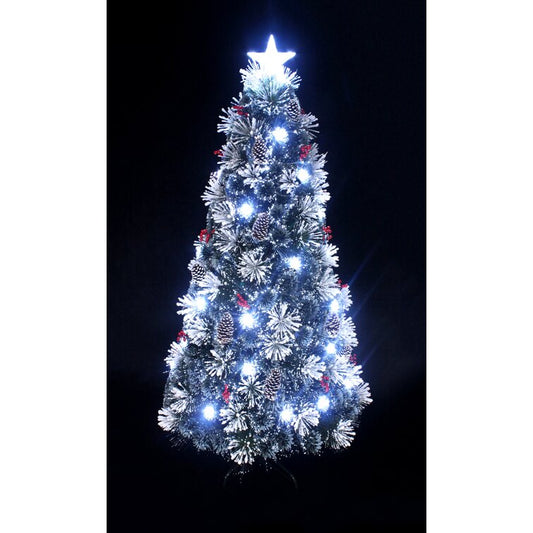 Fiber Optic 6' Green Pine Artificial Christmas Tree with White/Cool Lights