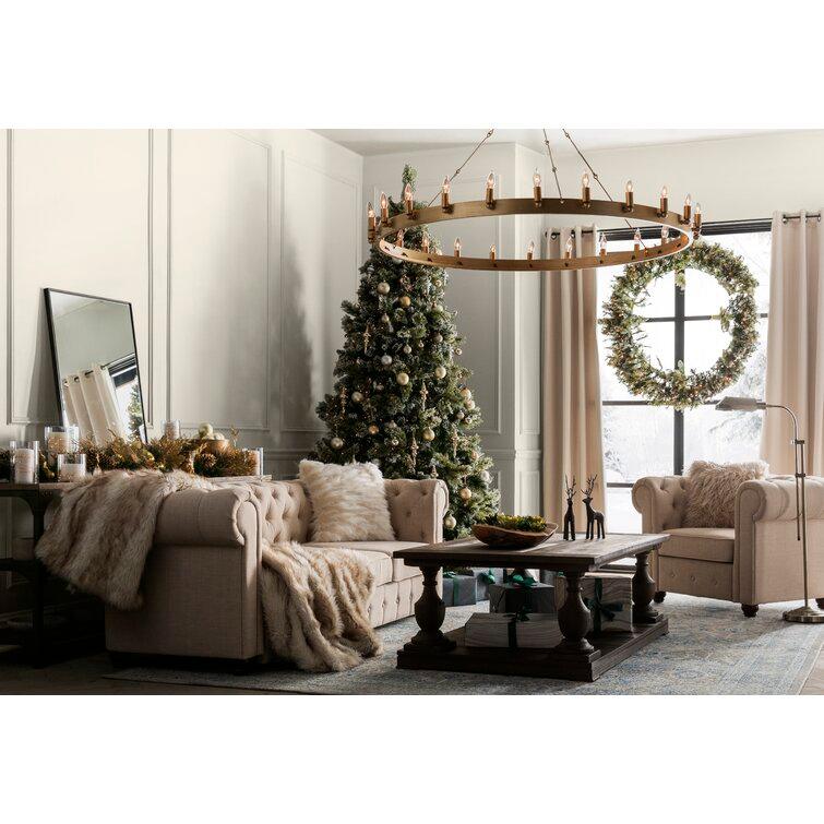 Customizable 9' Green Pine Artificial Christmas Tree with 900 Clear/White Lights