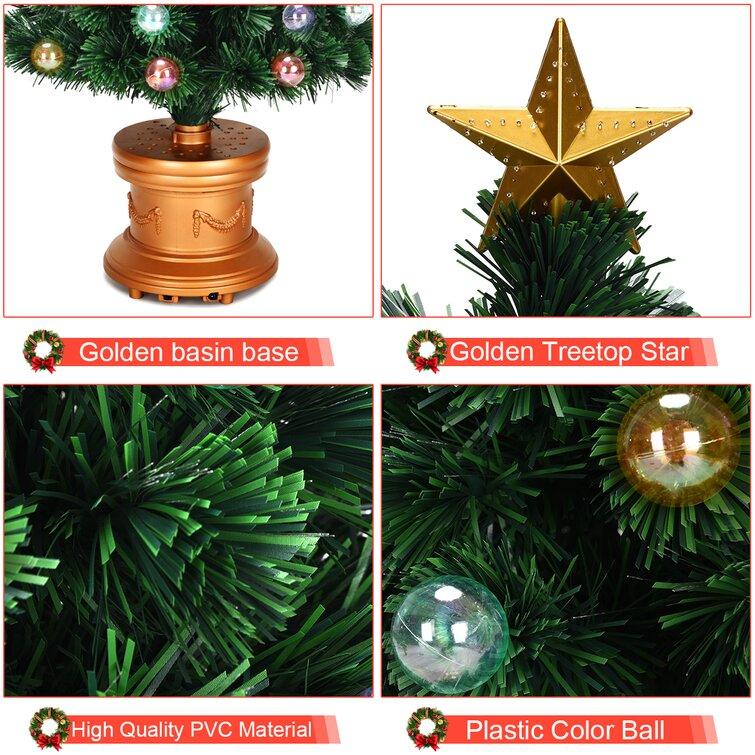 Green Pine Artificial Christmas Tree With Multi-Color LEDs