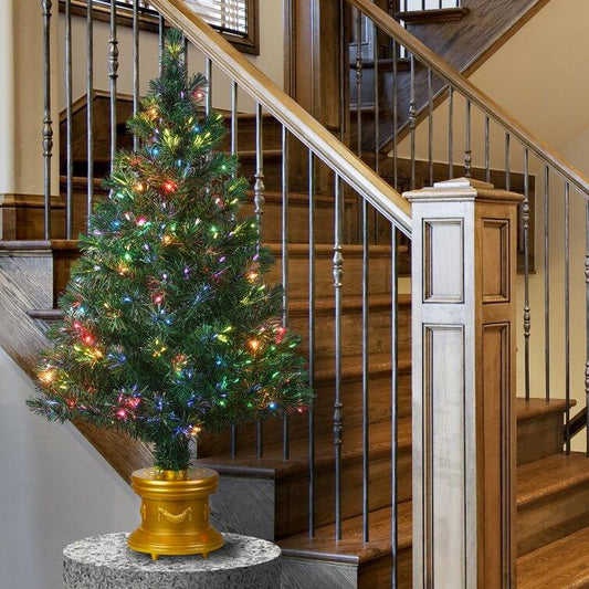 Ice Fireworks 4' Green Pine Artificial Christmas Tree with 100 Multi-Color Lights