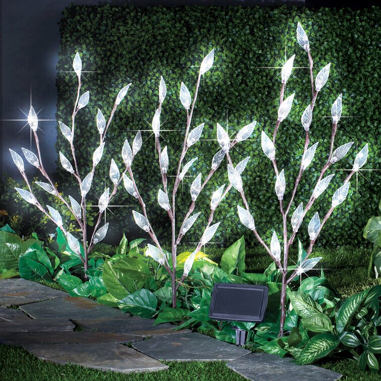 Leaf Branch Solar Lighted Trees and Branches (Set of 3)