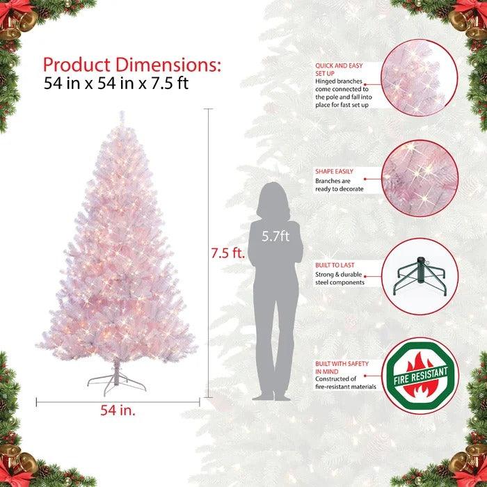 Lighted Artificial Fir Christmas Tree