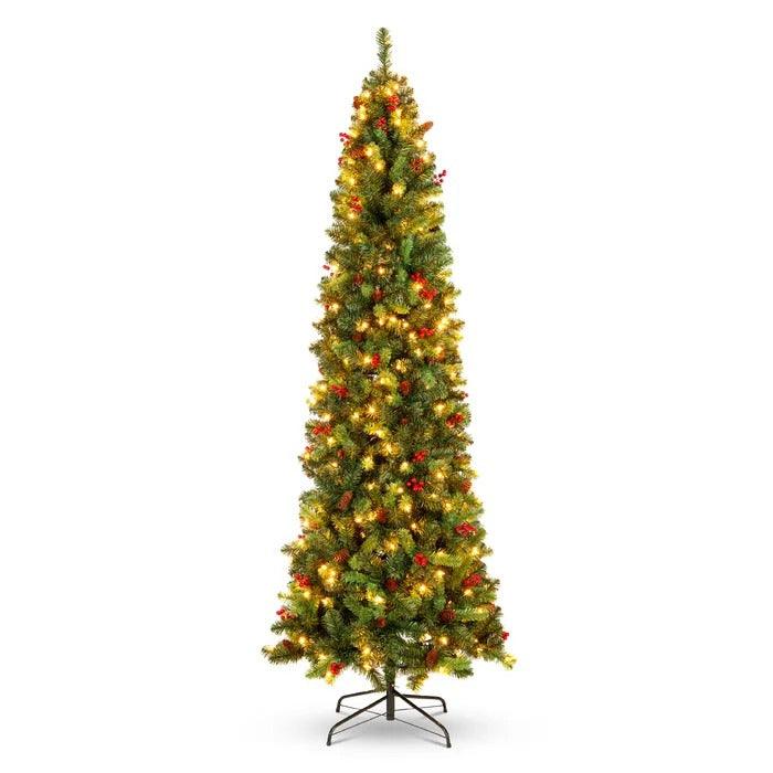 Lighted Artificial Pine Christmas Tree