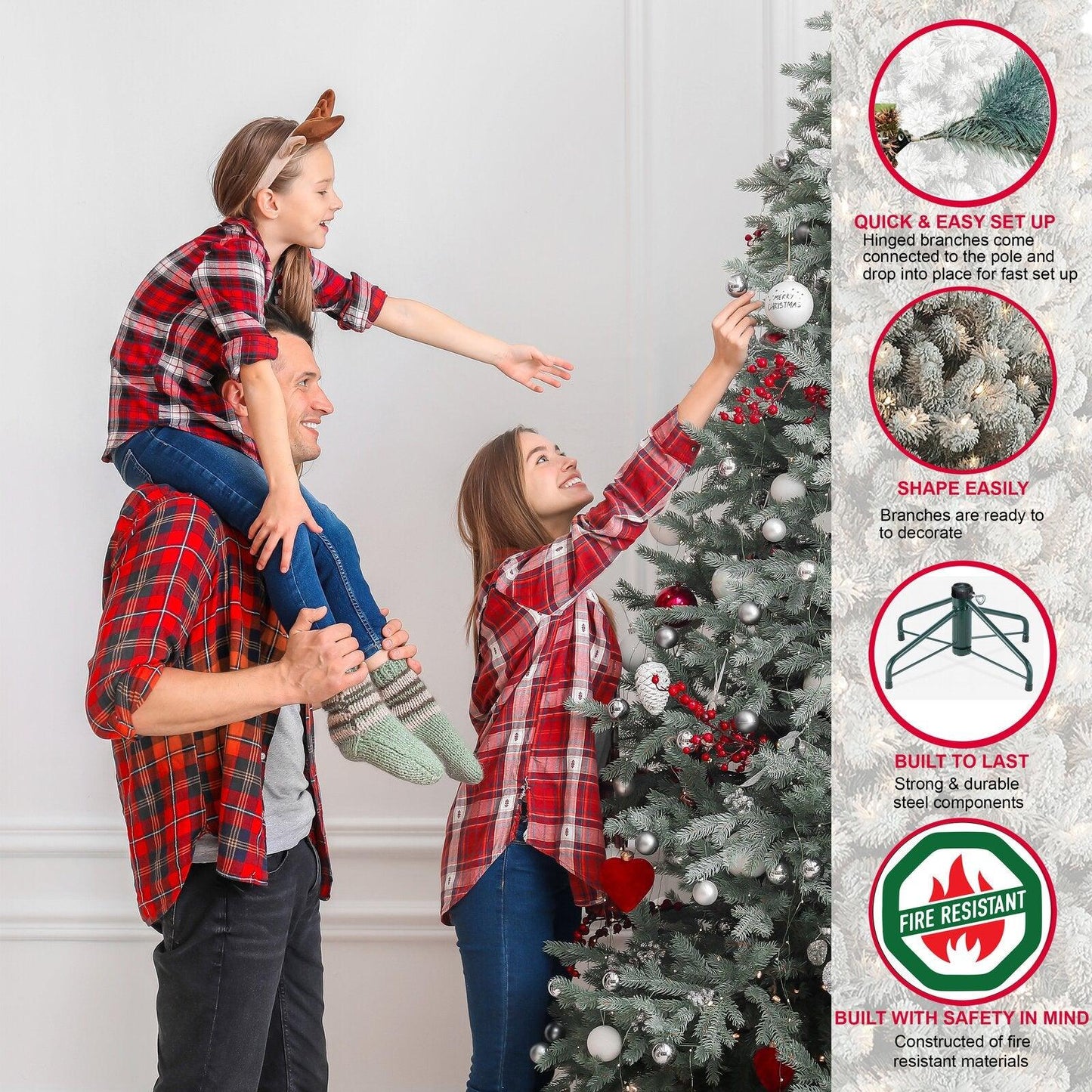 Pre-Lit Flocked Artificial Christmas Tree