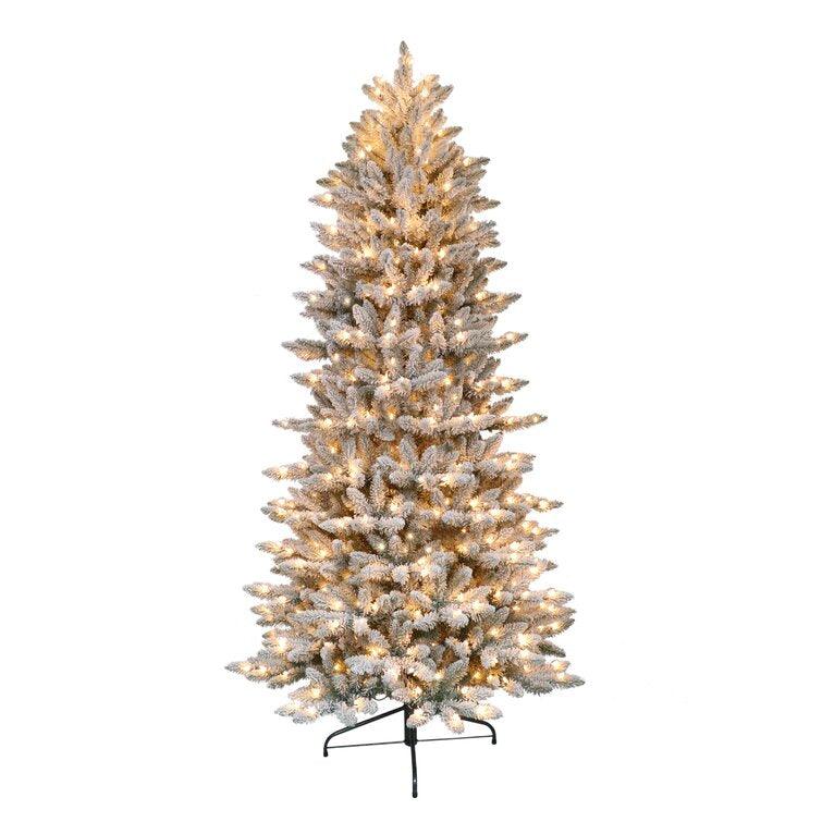 Pre-Lit Flocked Artificial Christmas Tree