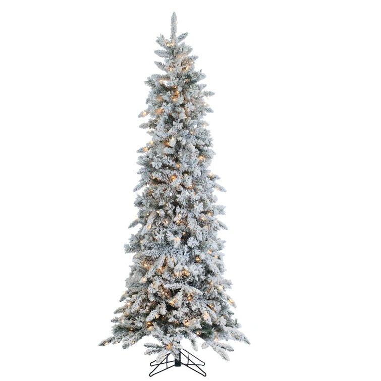 Flocked Green Snowy Artificial Christmas Tree