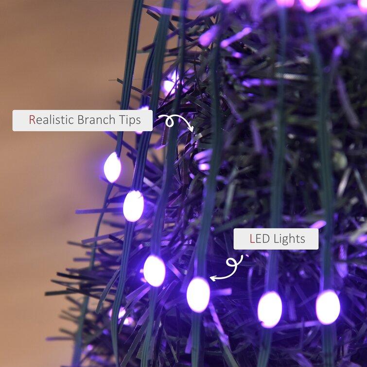 Slender Green Pine Cashmere Christmas Tree with 244 LED Color Changing Lights