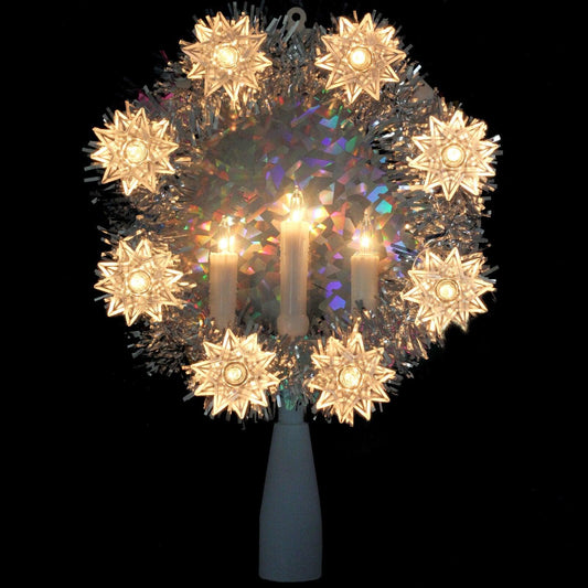 Tinsel Wreath with Candles Christmas Tree Topper