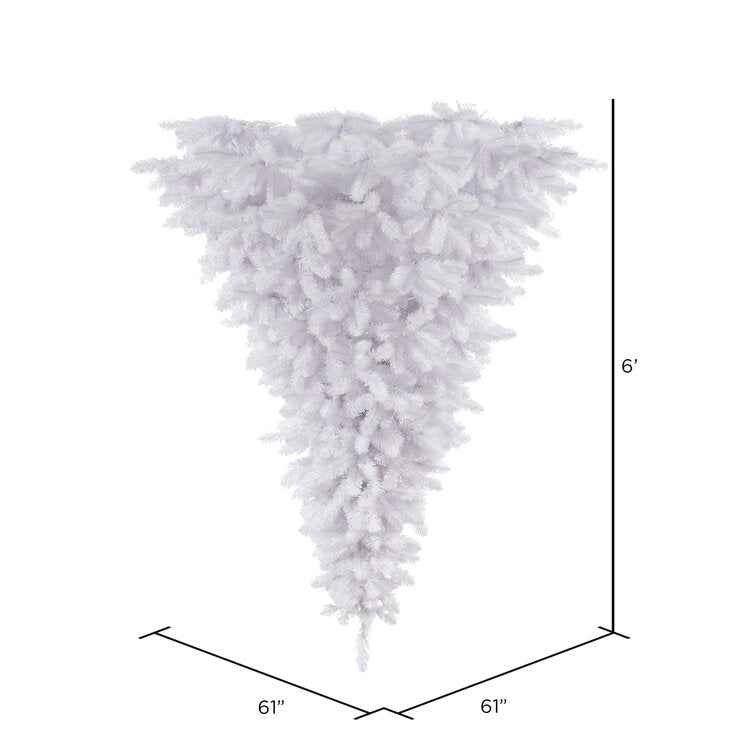 Upside Down 6' White Artificial Christmas Tree