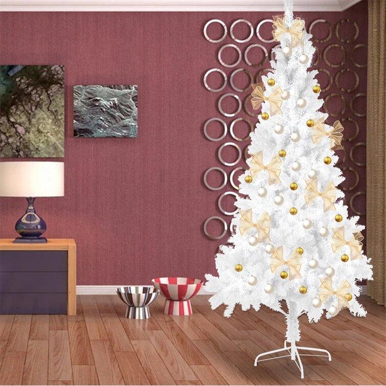 White Artificial Snow Flocked Christmas Tree, 7Ft Full Tree, With Metal Stand