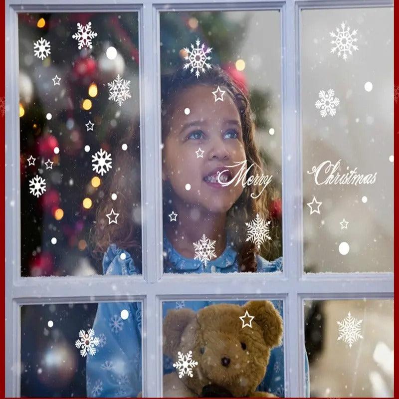 Christmas Sticker Snowflake Pattern Wall Sticker