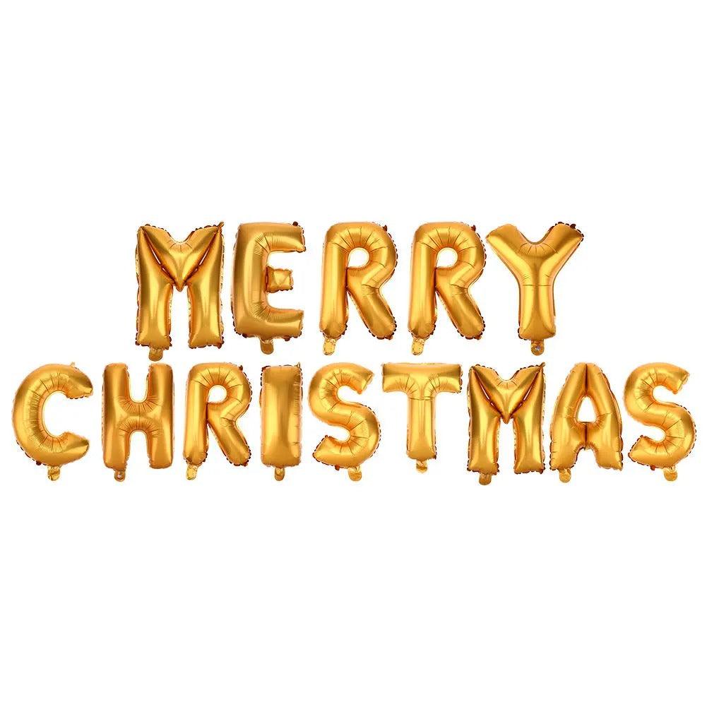 Merry Christmas Aluminum Foil Red Balloons