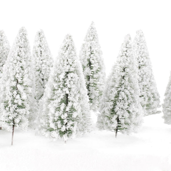 Pack of 10 Model Pine Trees Miniature