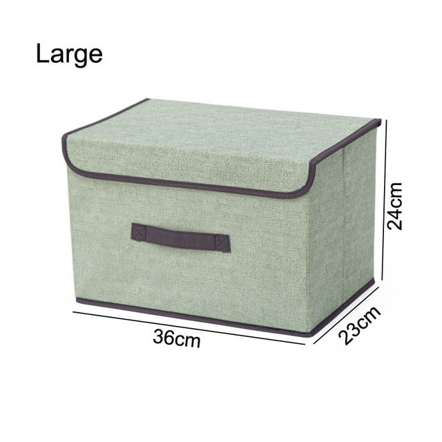 Cotton Linen Storage Box With Cap 2 Size Christmas Storage