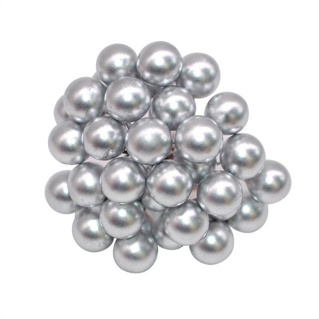 50Pcs/lot Mini Artificial Flower Fruit Stamens Cherry Christmas Plastic Pearl Berries Ornaments - Christmas Trees USA