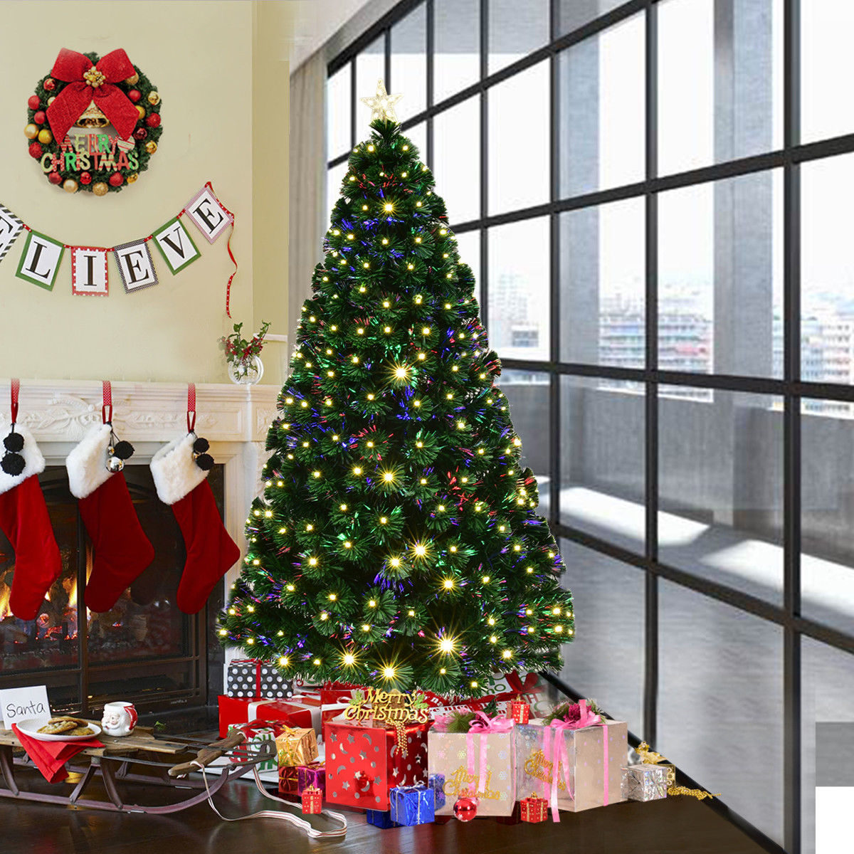 Pre-Lit Fiber Optic Artificial Christmas Tree
