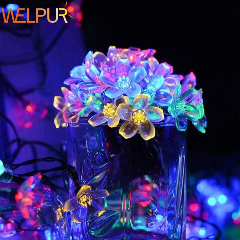 Fairy Lights Garland Blossom Flower AA Battery Operated