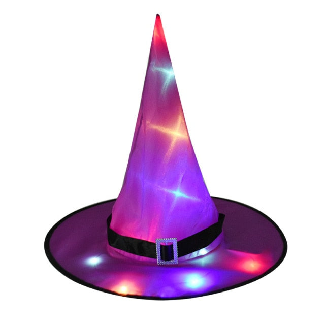 1pcs Halloween Witch Hat with LED Light Glowing Witches Hat Hanging - Christmas Trees USA