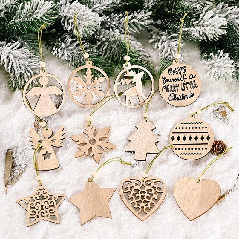 Christmas Wooden Tree Pendants