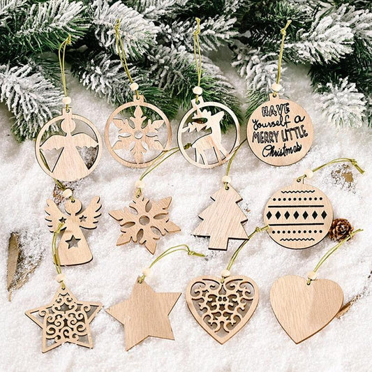 Christmas Wooden Tree Pendants