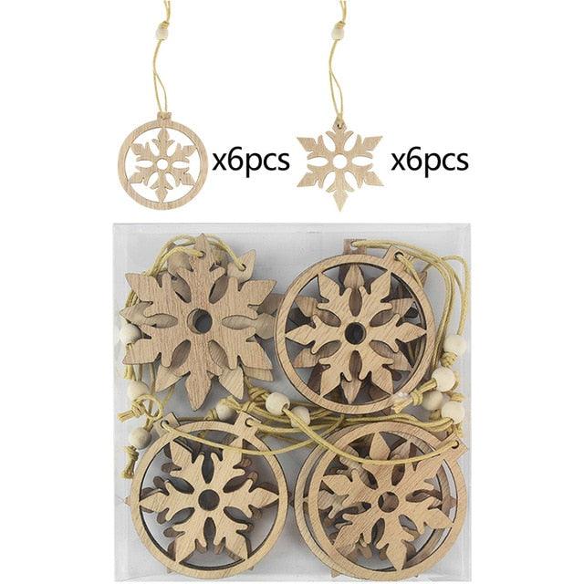 Christmas Wooden Tree Pendants