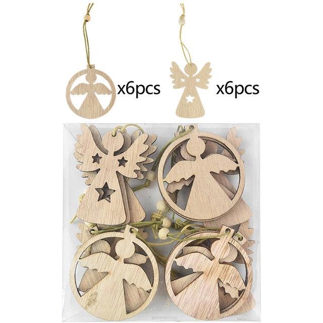 Christmas Wooden Tree Pendants