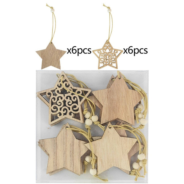 Christmas Wooden Tree Pendants