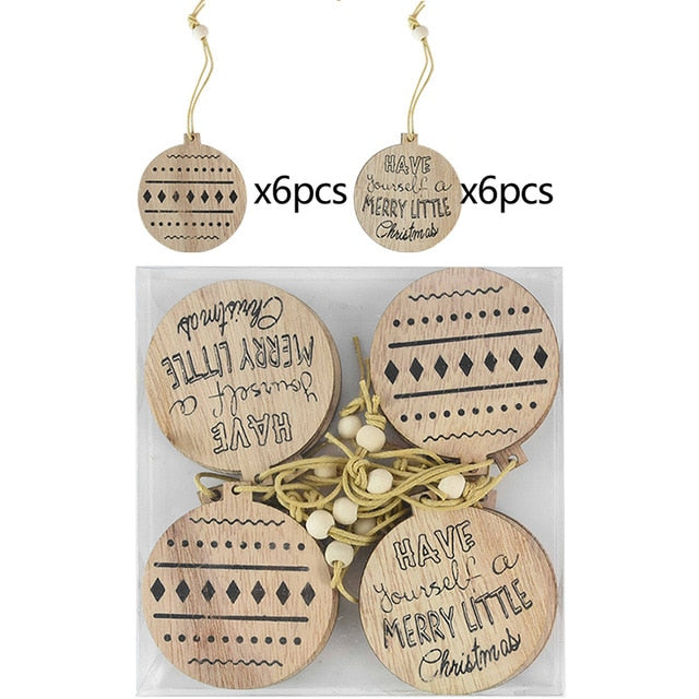 Christmas Wooden Tree Pendants