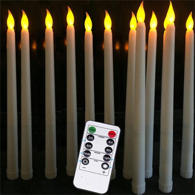 11 in Ivory Flameless LED Taper Candle