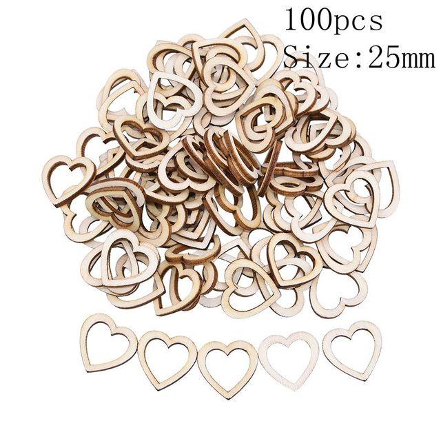 Heart Wooden Confetti Table Scatter Rustic Wood Table Decoration ornaments