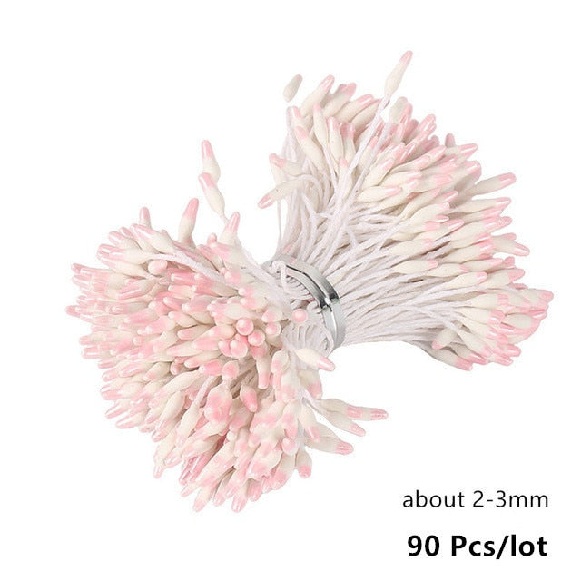 8/10/12/70/90pcs Pink Artificial Flowers Cherry Stamen Berries Bunch DIY - Christmas Trees USA