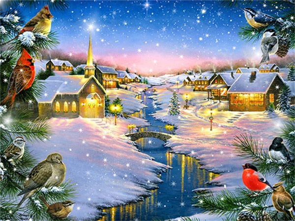 Huacan Full Drill Square Diamond Painting Santa Claus Embroidery Cross Stitch Rhinestone Christmas Decorations For Home