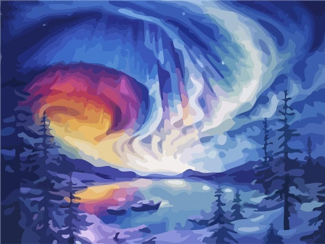 Frame Painting By Kits Numbers Christmas Landscape