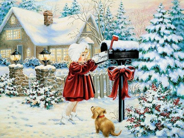 Full Square Christmas Landscape Diamond Mosaic Scenery