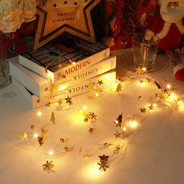 2m 20 Led Copper Wire Pine Cone Led Light Christmas Tree Decorations - Christmas Trees USA