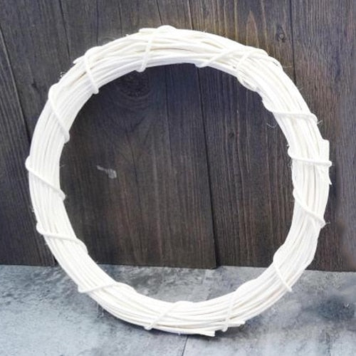 White Wicker Christmas Tree Rattan Wreath
