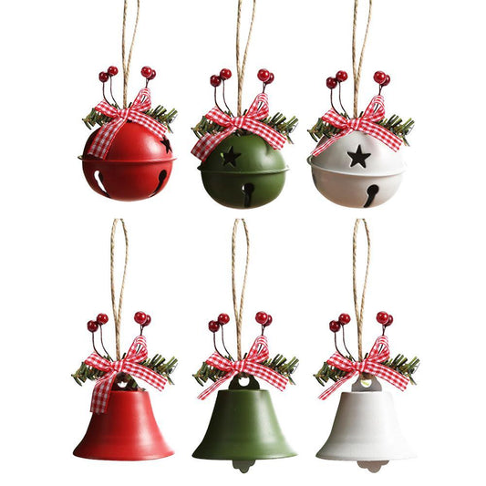 Christmas Bell Red White Green Metal Jingle Bells