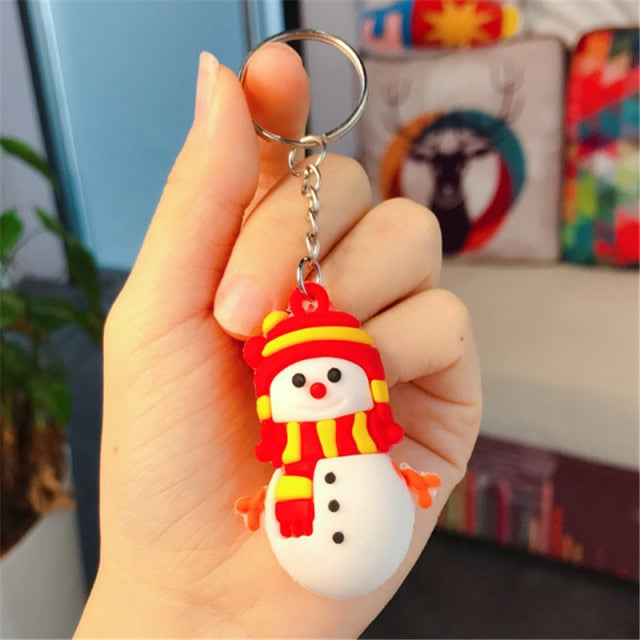 Santa Claus Elk Snowman Keychain