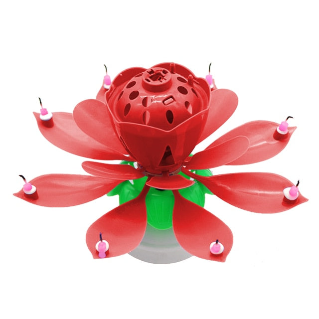 Joy Singing Music Birthday Candle Monolayer Lotus Candle Flowering Music