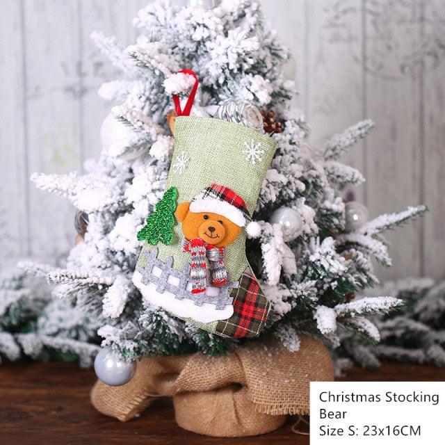 Christmas Stocking Sack Xmas Gift Candy Bag - Christmas Trees USA