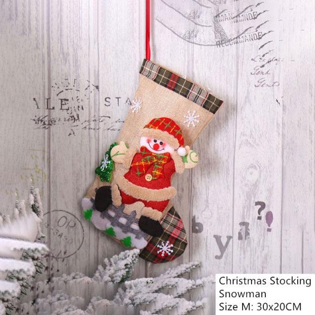 Christmas Stocking Sack Xmas Gift Candy Bag - Christmas Trees USA