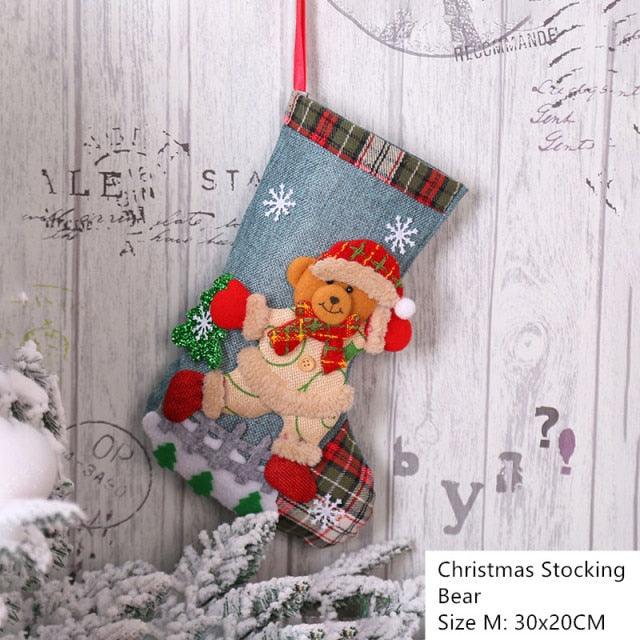 Christmas Stocking Sack Xmas Gift Candy Bag - Christmas Trees USA
