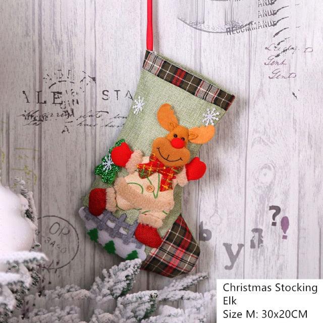 Christmas Stocking Sack Xmas Gift Candy Bag - Christmas Trees USA