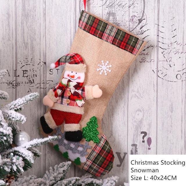Christmas Stocking Sack Xmas Gift Candy Bag - Christmas Trees USA