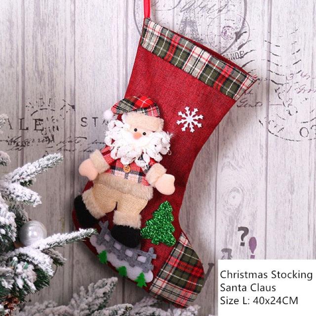 Christmas Stocking Sack Xmas Gift Candy Bag - Christmas Trees USA