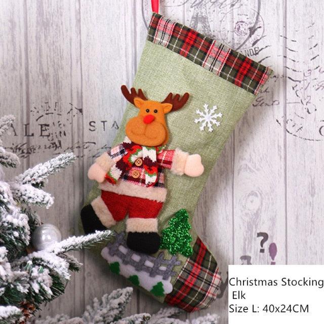 Christmas Stocking Sack Xmas Gift Candy Bag - Christmas Trees USA