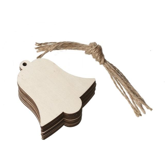 Merry Christmas Wooden Round Baubles Tags