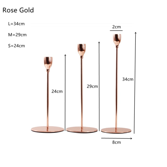 Ins Luxury Metal Candle Holders Candlestick Christmas Table Decor